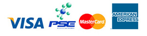 Tarjeta de Crédito Visa, Mastercard, American Express o transferencia vía PSE